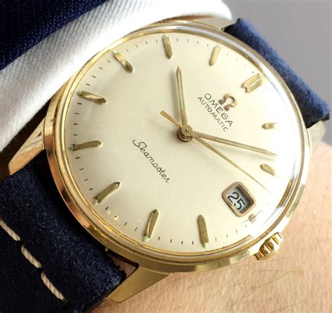 omega seamaster 18k|omega 18k gold watch vintage.